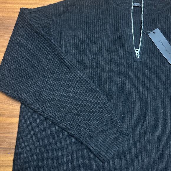 Jenni Kayne Cashmere Half Zip, Black, Quiet Luxury, $495 MSRP, NWT Medium - Picture 4 of 9
